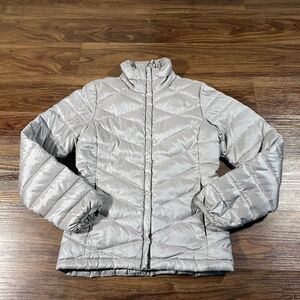 The North Face Goose Down Jacket 550 Quilted Puffer Coat Gray Women's Size XS